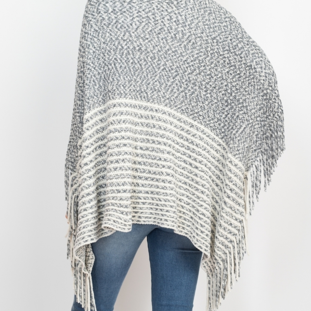 PREPPY DOLLZ fringe knit poncho - Picture 5 of 5